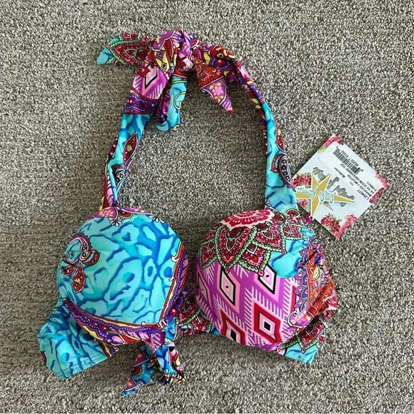 Luli‎ Fama Maracas Y Mojitos Va Va Voom Underwire Bikini Top Size XS - Picture 1 of 6